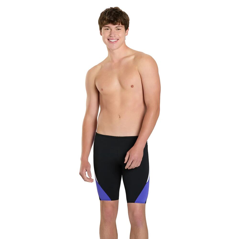 Dolfin Mens Swim Brief Colorblock US 26 Black Purple Athletic Performance